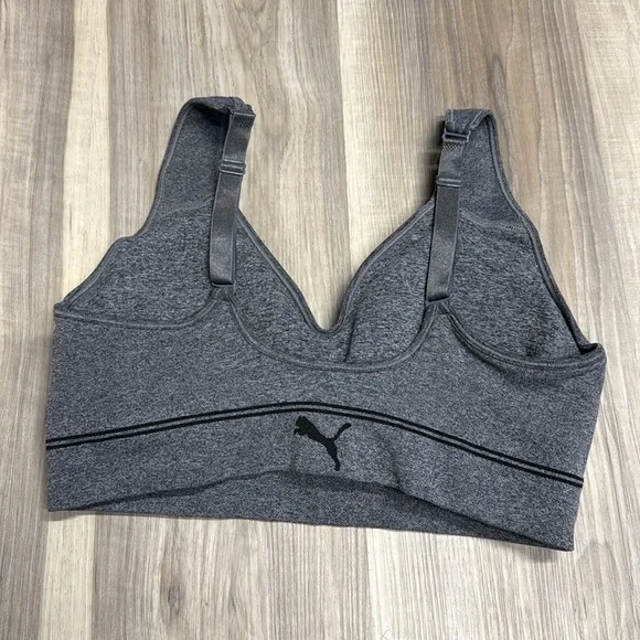 PUMA Charcoal Sports Bra size large - Picture 3 of 5
